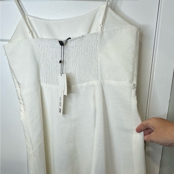 Zara White short mini dress size Large new with tags NWT size Large - Picture 6 of 14